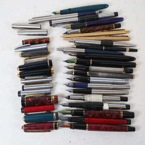 149 - Various Vintage fountain and rollerball pens, including Parker with 18ct nib, Waterman, Parker Duofo... 