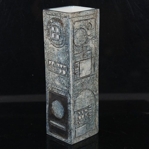 153 - A Troika Pottery square-section slab vase, artist's marks of Honor Curtis, circa 1970s, height 22.5c... 