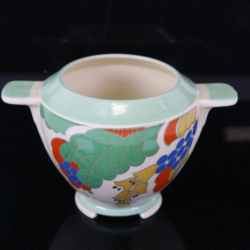 154 - A Royal Doulton Caprice pattern 2-handled sugar bowl, Art Deco style, model no. D.5358, height 11.5c... 