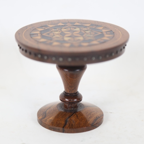 164 - A miniature Tunbridge Ware micro-mosaic circular table, height 6.5cm