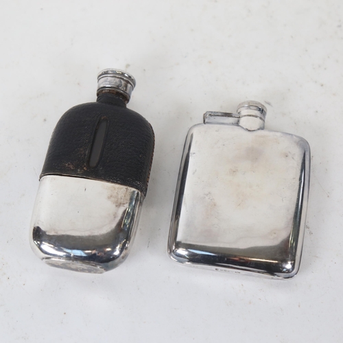 182 - 2 silver plated spirit flasks