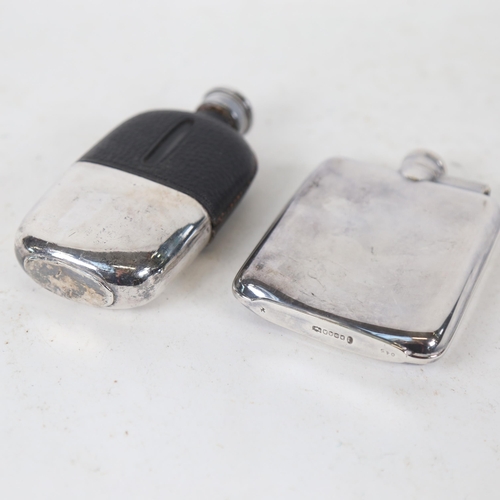 182 - 2 silver plated spirit flasks