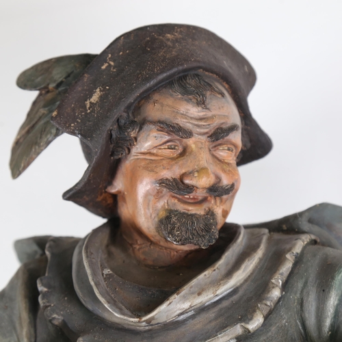 190 - A large early 20th century pottery figure of Falstaff, no factory marks, height 73cm