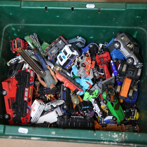 238 - Various toy cars and vehicles, including Corgi (boxful)