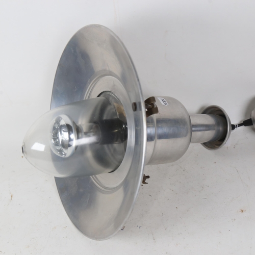 257 - An industrial aluminium ceiling pendant light fitting, height 50cm