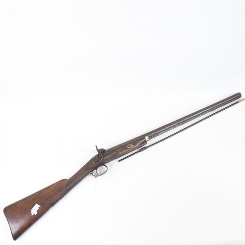 67 - A small 19th century muzzle loading percussion sporting gun, length 100cm