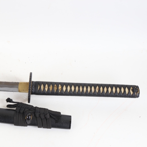 68 - A replica Chinese katana sword and scabbard, blade length 70cm