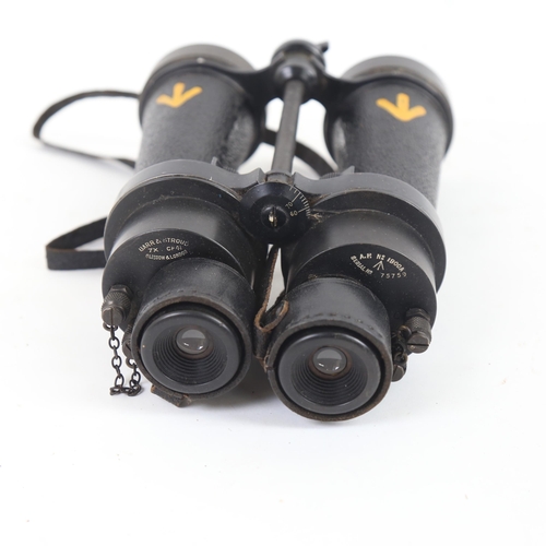 77 - A pair of Second World War Period Barr & Stroud military issue CF41 7x Naval binoculars, marked AP n... 