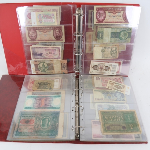 93 - 2 albums of Vintage world banknotes, including Germany, Italy, Slovenia, India, Brazil etc