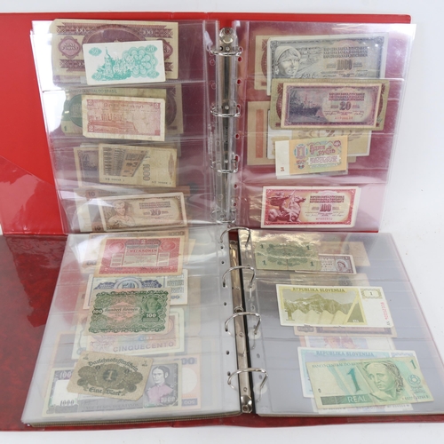 93 - 2 albums of Vintage world banknotes, including Germany, Italy, Slovenia, India, Brazil etc