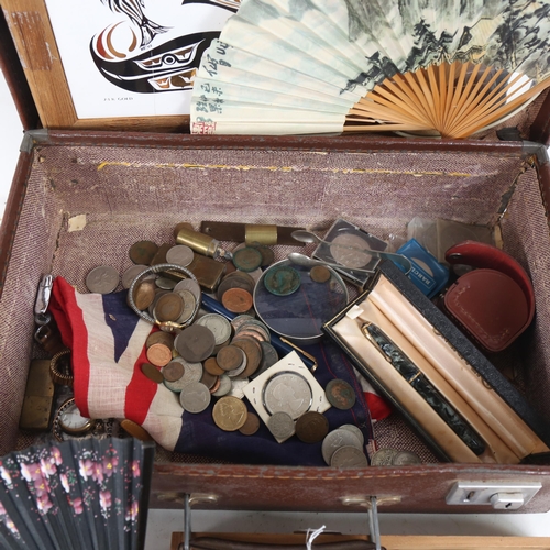 273 - Various collectables, including coins, lighters, costume jewellery etc