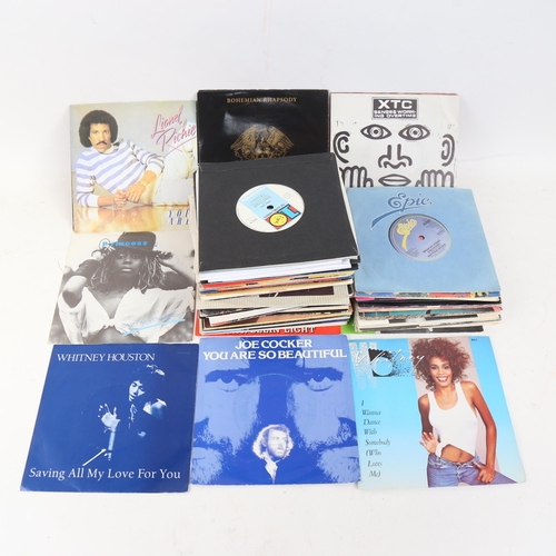 288 - A quantity of Vintage vinyl singles, including Queen, Tina Turner, Michael Jackson (boxful)