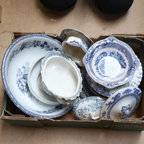 300 - A quantity of blue and white china, including Milford, Johnson Brothers Old London etc (boxful)