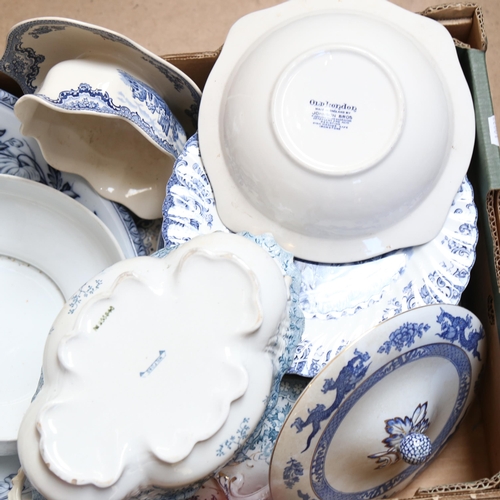 300 - A quantity of blue and white china, including Milford, Johnson Brothers Old London etc (boxful)