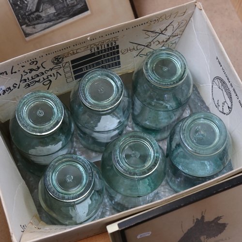 307 - 6 large glass Kilner jars, and 4 pictures