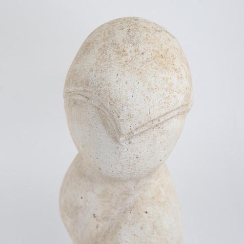 341 - A large modernist handmade plaster bust sculpture, indistinct signature on base, overall height 52cm