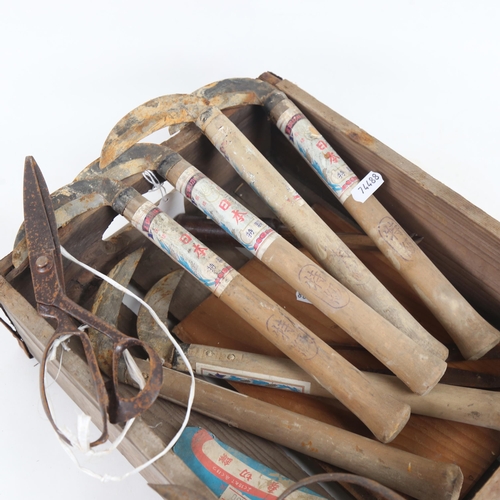 355 - A group of Vintage Japanese calligraphy knives, and scissors