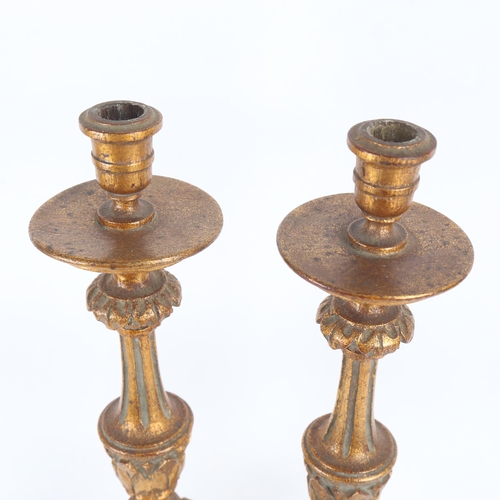 363 - A pair of gilded resin table candlesticks, height 46cm