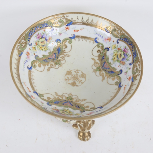 371 - L & Co Nippon porcelain table centre bowl on stand, diameter 25.5cm