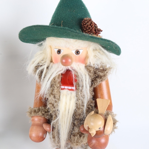 451 - 2 carved and painted wood gnome nutcracker figures, tallest 48cm