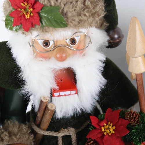 453 - 2 carved and painted wood gnome nutcracker figures, tallest 47cm