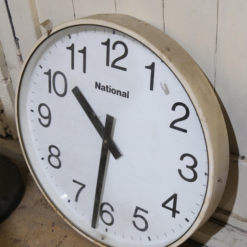 511 - 2 National Electric wall clocks, largest 72cm