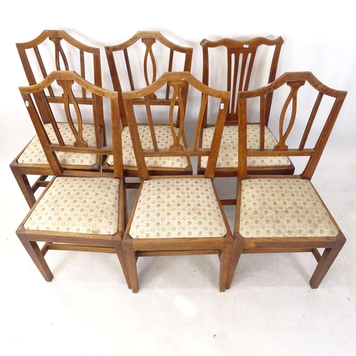 2119 - A set of 5 Antique oak dining chairs with drop-in seats, and 1 other (6)