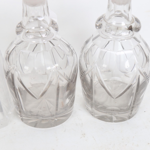 590 - 2 pairs of Antique cut-glass decanters and stoppers, tallest 34.5cm