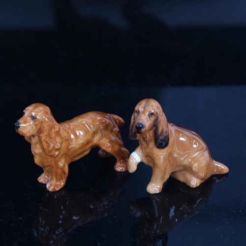 709 - A Royal Worcester Cocker Spaniel dog, model no. 2944, and another, height 6cm (2)