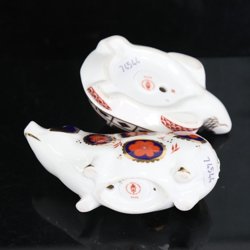 712 - Royal Crown Derby tortoise, no button, and Crown Derby pig, no button (2)