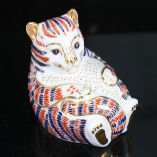 719 - Royal Crown Derby tiger cub, model LVI, gold button