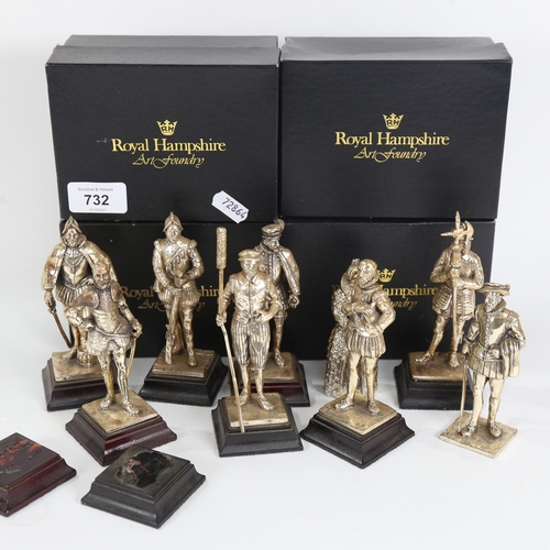 732 - A set of Royal Hampshire Art Foundry Elizabethan figures, height 12cm (9)