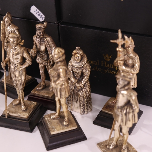 732 - A set of Royal Hampshire Art Foundry Elizabethan figures, height 12cm (9)