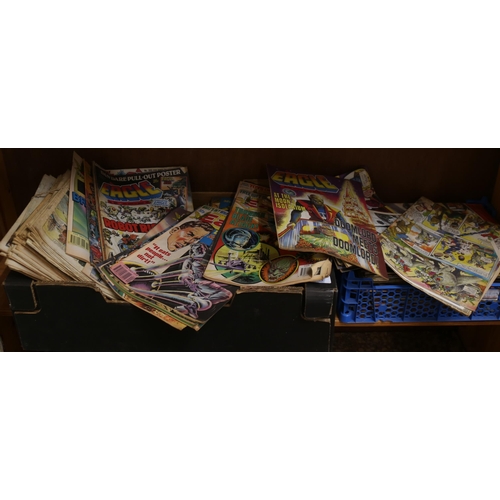 757 - A large quantity of Vintage Dan Dare Eagle comic books (2 boxes)