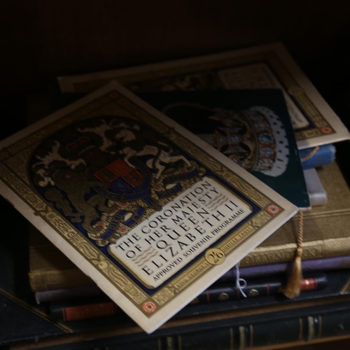 759 - Coronation souvenir book, and 2 large plain volumes with gold edge pages