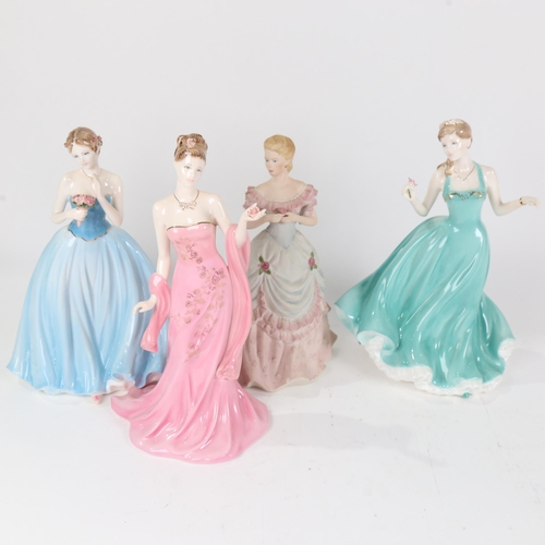 773 - 4 Coalport porcelain lady figures