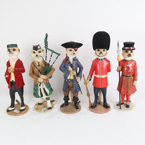 781 - 5 Country Artists resin meercat figures