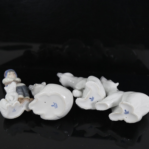 789 - 4 Lladro porcelain polar bear figures