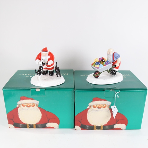 800 - 2 Coalport Raymond Briggs Father Christmas porcelain ornaments, boxed