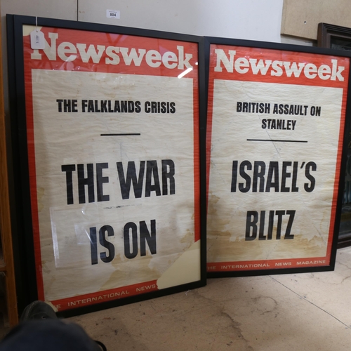 804 - 4 original Newsweek printed news stand posters, including The Falklands Crisis, British Assault on S... 