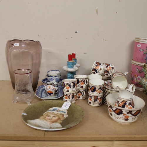 810 - Various ceramics and collectables, including Imari style tea set, hand painted porcelain portrait pl... 