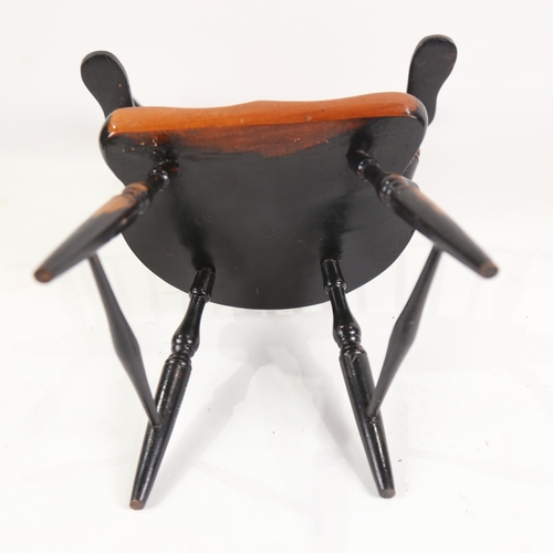 818 - A miniature turned wood Windsor elbow chair, height 38cm