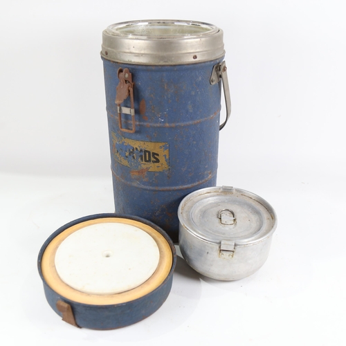 822 - A Second World War Period Thermos flask meal container, with fitted pods and carrying handle