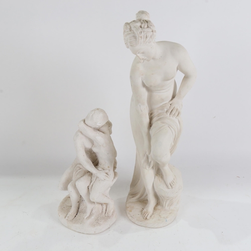 829 - A composition Classical lady, height 39cm, and a smaller group