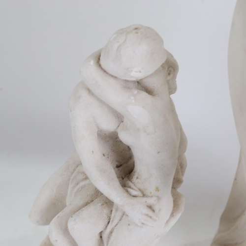 829 - A composition Classical lady, height 39cm, and a smaller group