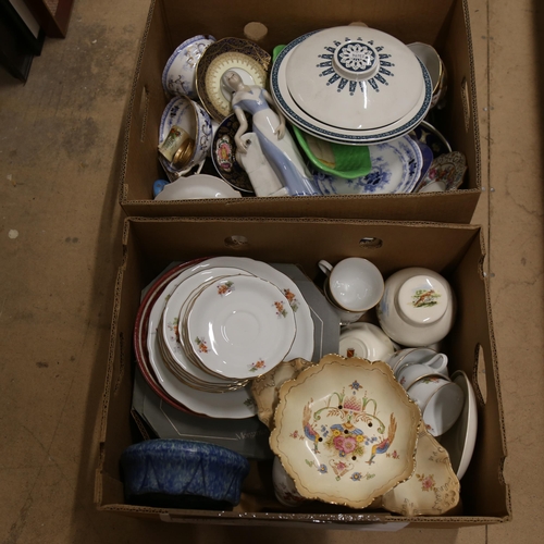 869 - A large quantity of various ceramics (2 boxes)