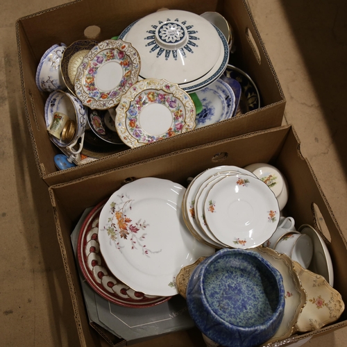 869 - A large quantity of various ceramics (2 boxes)