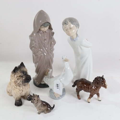 881 - Various porcelain figures, including Sylvac and NAO