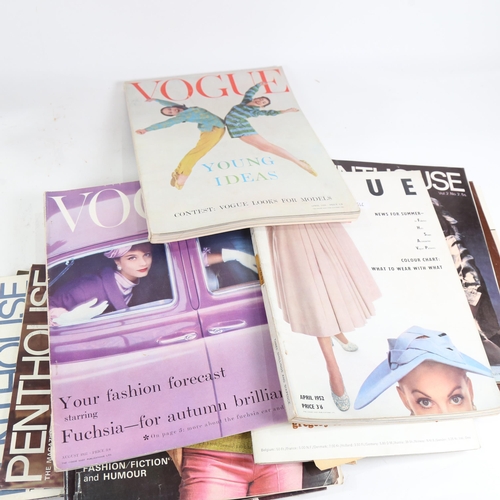 889 - A collection of 1960s Penthouse magazines for men and 1950s Vogue magazines