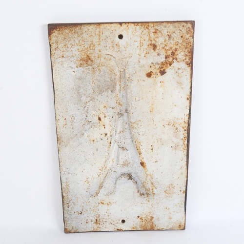 901 - A La Tour Eiffel cast-iron sign, 18cm x 31cm